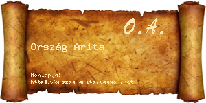 Ország Arita névjegykártya